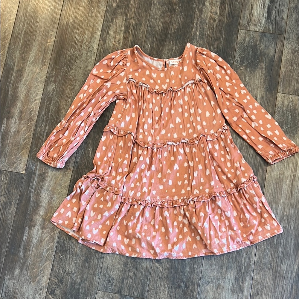 Cat & Jack- Peach Dress w/Hearts